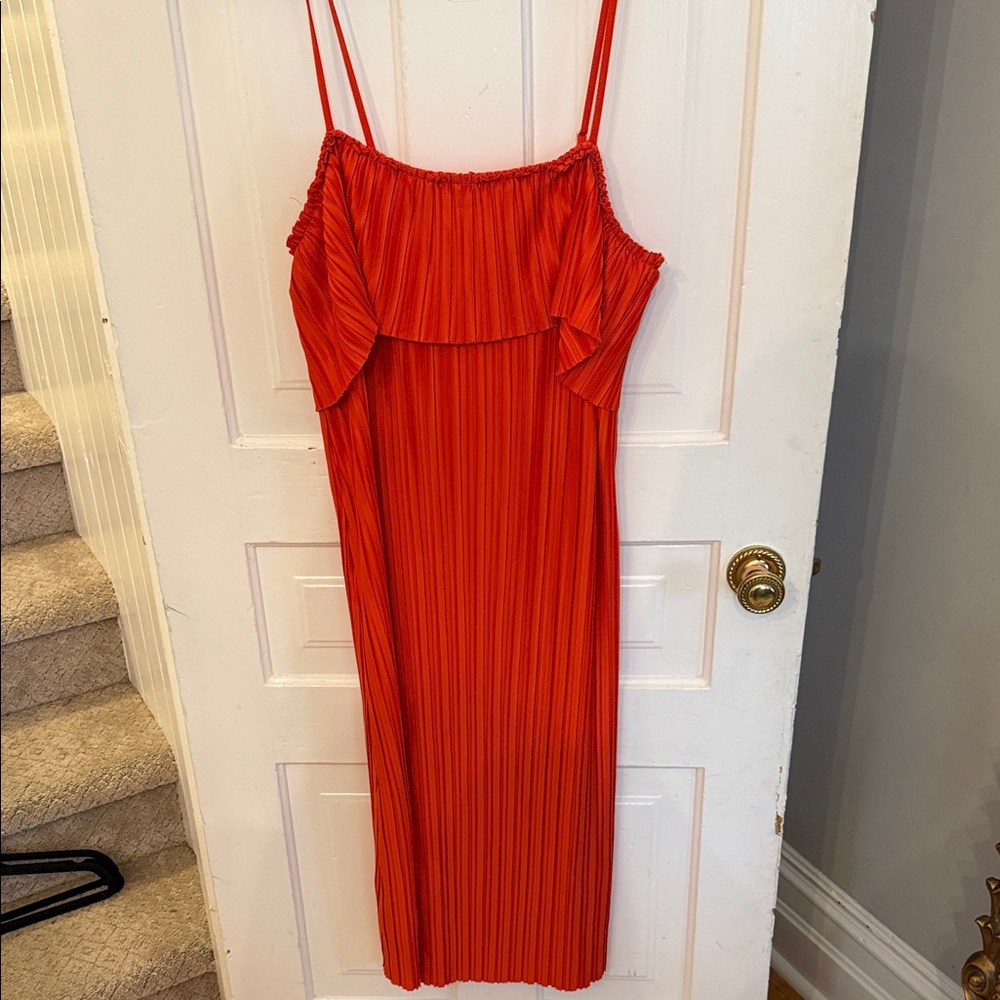 Prim New never worn Chic orange Pleated Midi Dress